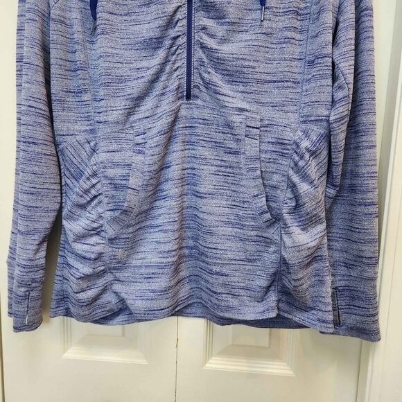 Athleta Blue Striped Hoodie Sweatshirt - Picture 2 of 9